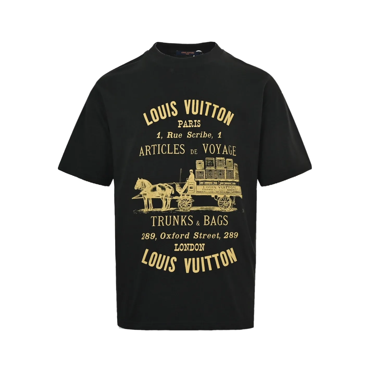 Louis Vuitton/Louis Vuitton carriage slogan printed short sleeves